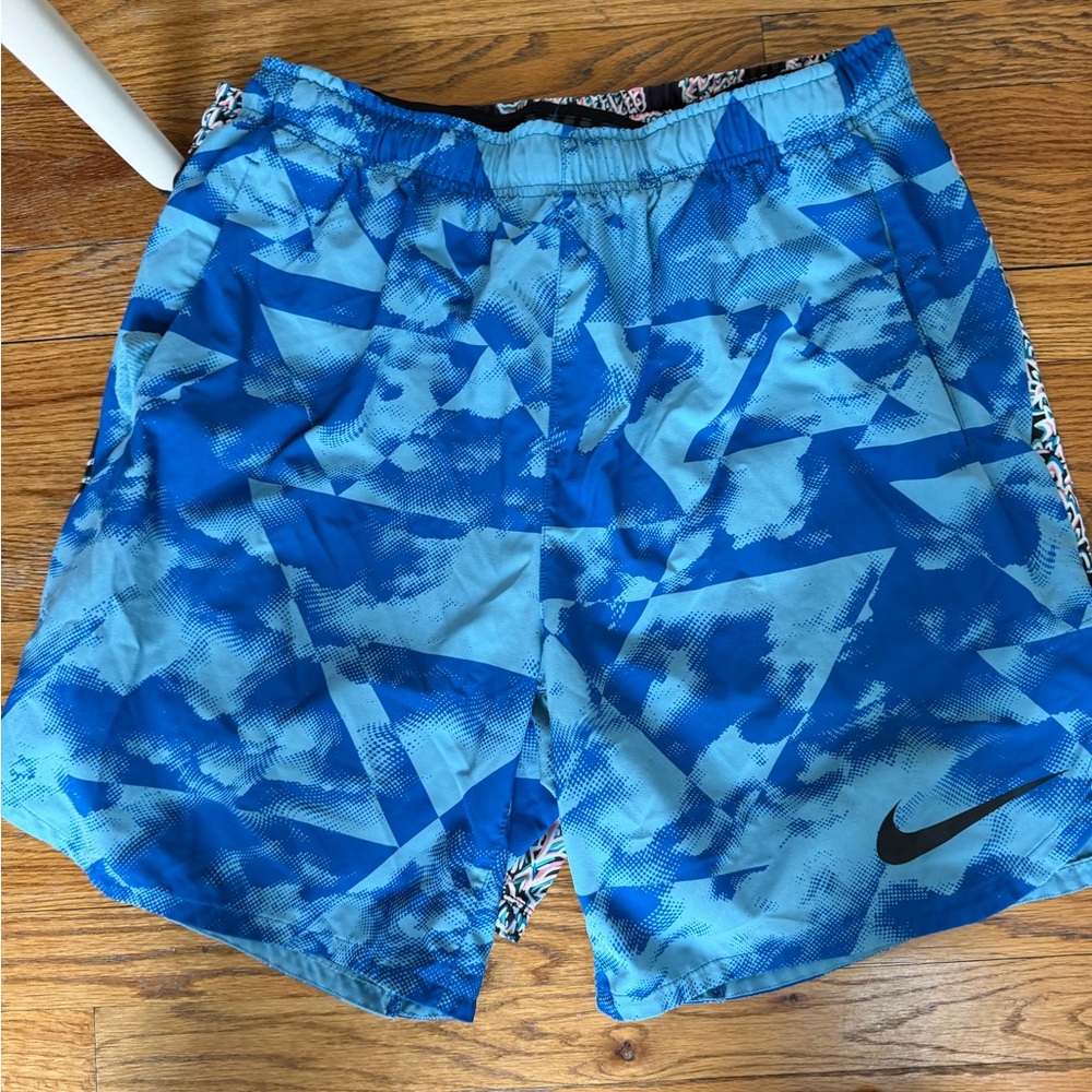 Nike Blue Patterned Athletic Shorts